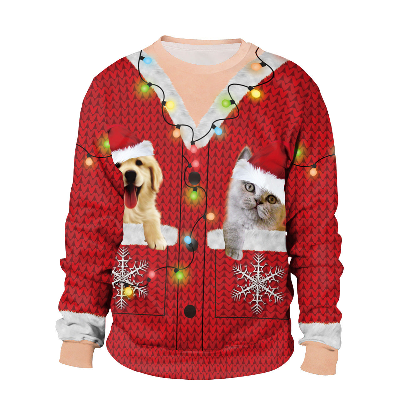 Digital Printed Round Neck Long Sleeve Couple Sweatshirt