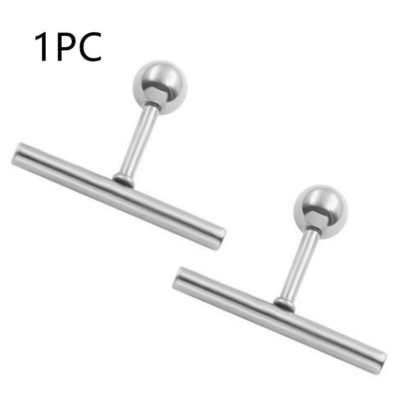 Female Minimalist Long Straight T-pole Stick Earrings