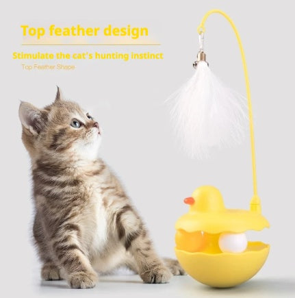 Cat Toys - Interactive Toy For Cat , Kitten Toys, Lightweight Resin Duck Shape Fun Stick For Kitten Play Indoor Outdoor ,Removable And Washable Duck Cat Toy