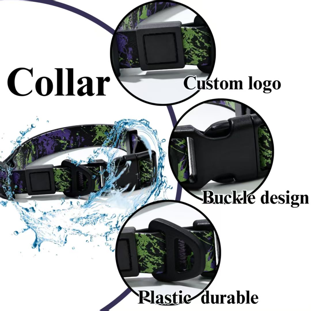 UV Printing Camouflage Embossed Pet Leash Set Is A Perfect Combination Of Style And Functionality Specially Designed For Pets' Outdoor Activities. Every Detail From Craftsmanship To Material Selection