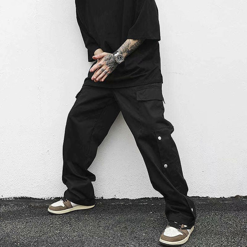 Tooling Breasted Trousers Dark Wind Loose Zipper Casual Pants