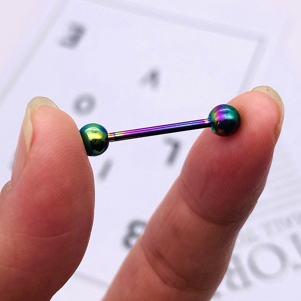 Stainless Steel Tongue Nail Double-headed Ball Dumbbell Breast Nail Ear Bone Nail