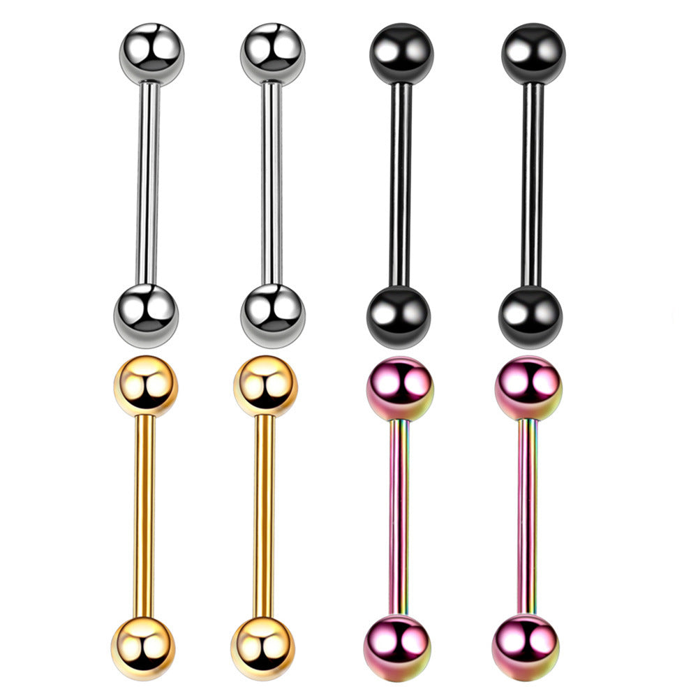 Stainless Steel Tongue Nail Double-headed Ball Dumbbell Breast Nail Ear Bone Nail