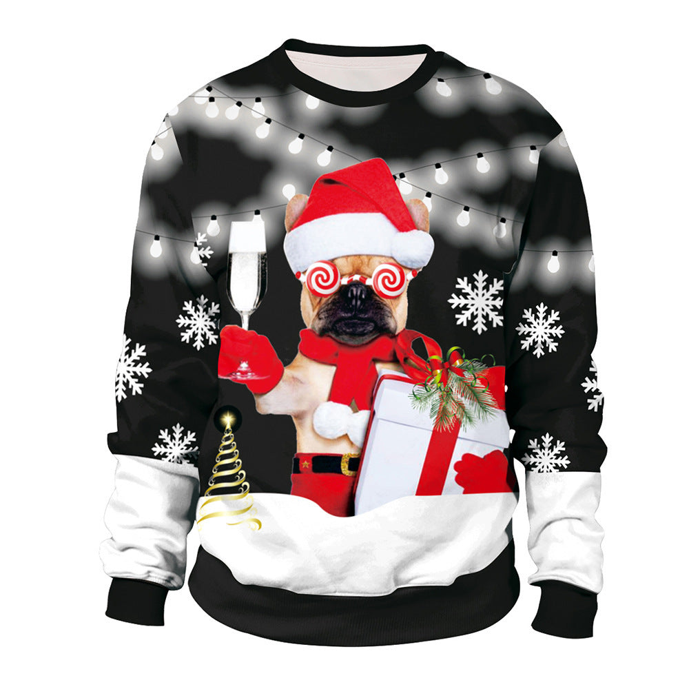 Digital Printed Round Neck Long Sleeve Couple Sweatshirt