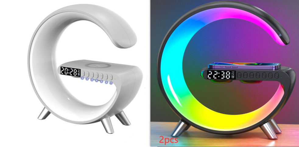 (Copy) New Intelligent G Shaped LED Lamp Bluetooth Speake Wireless Charger Atmosphere Lamp App Control For Bedroom Home Decor