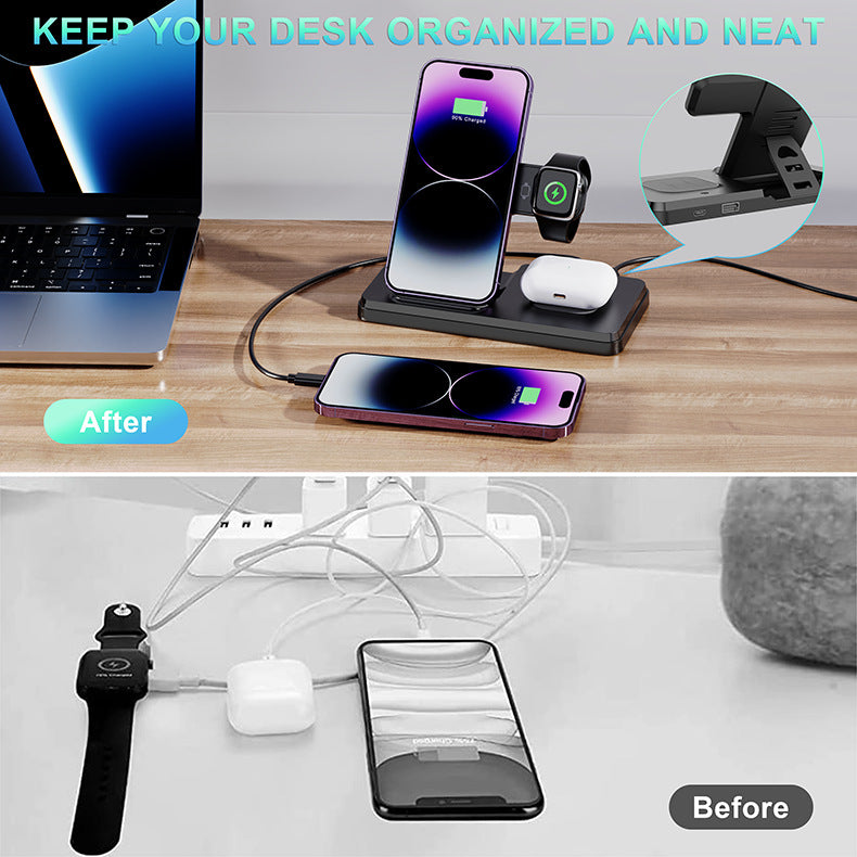 Folding Bracket Multifunctional Three-in-one Wireless Charger