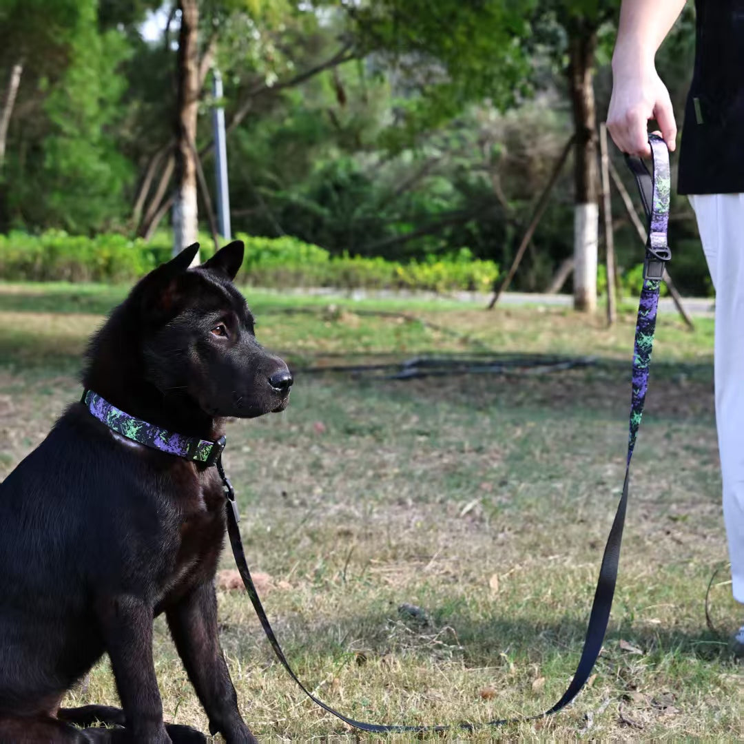 UV Printing Camouflage Embossed Pet Leash Set Is A Perfect Combination Of Style And Functionality Specially Designed For Pets' Outdoor Activities. Every Detail From Craftsmanship To Material Selection