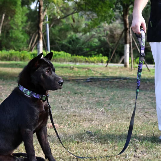 UV Printing Camouflage Embossed Pet Leash Set Is A Perfect Combination Of Style And Functionality Specially Designed For Pets' Outdoor Activities. Every Detail From Craftsmanship To Material Selection