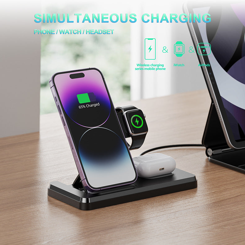 Folding Bracket Multifunctional Three-in-one Wireless Charger