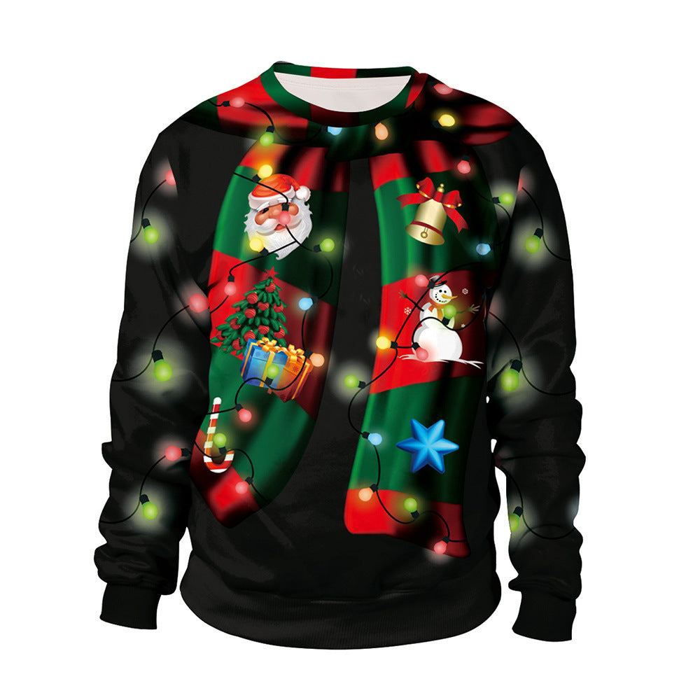 Digital Printed Round Neck Long Sleeve Couple Sweatshirt