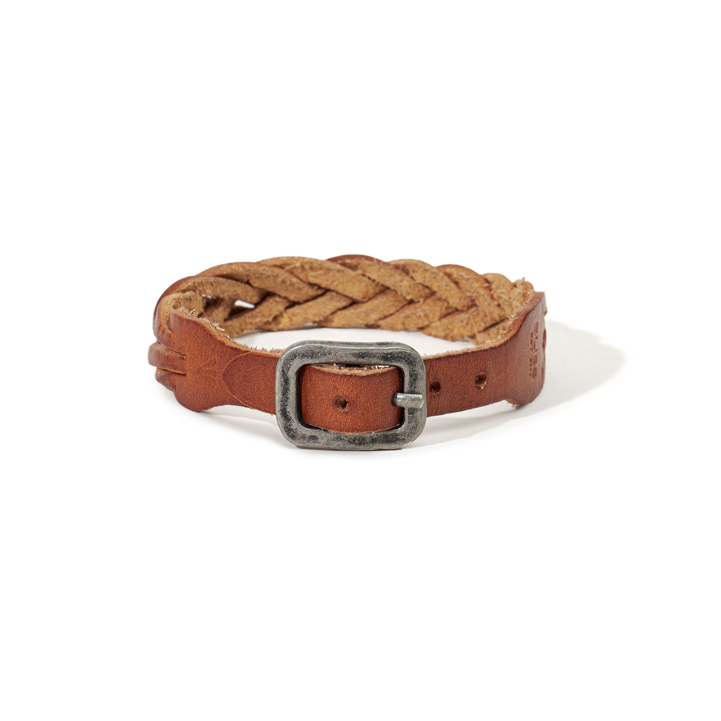 Vintage Vegetable Tanned Full-grain Leather Cowhide Bracelet Woven Adjustable