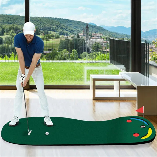 9.8ftx3ft Par 3 Golf Putting Green - Kidney-Shaped, True-Roll Surface, Green PVE Material