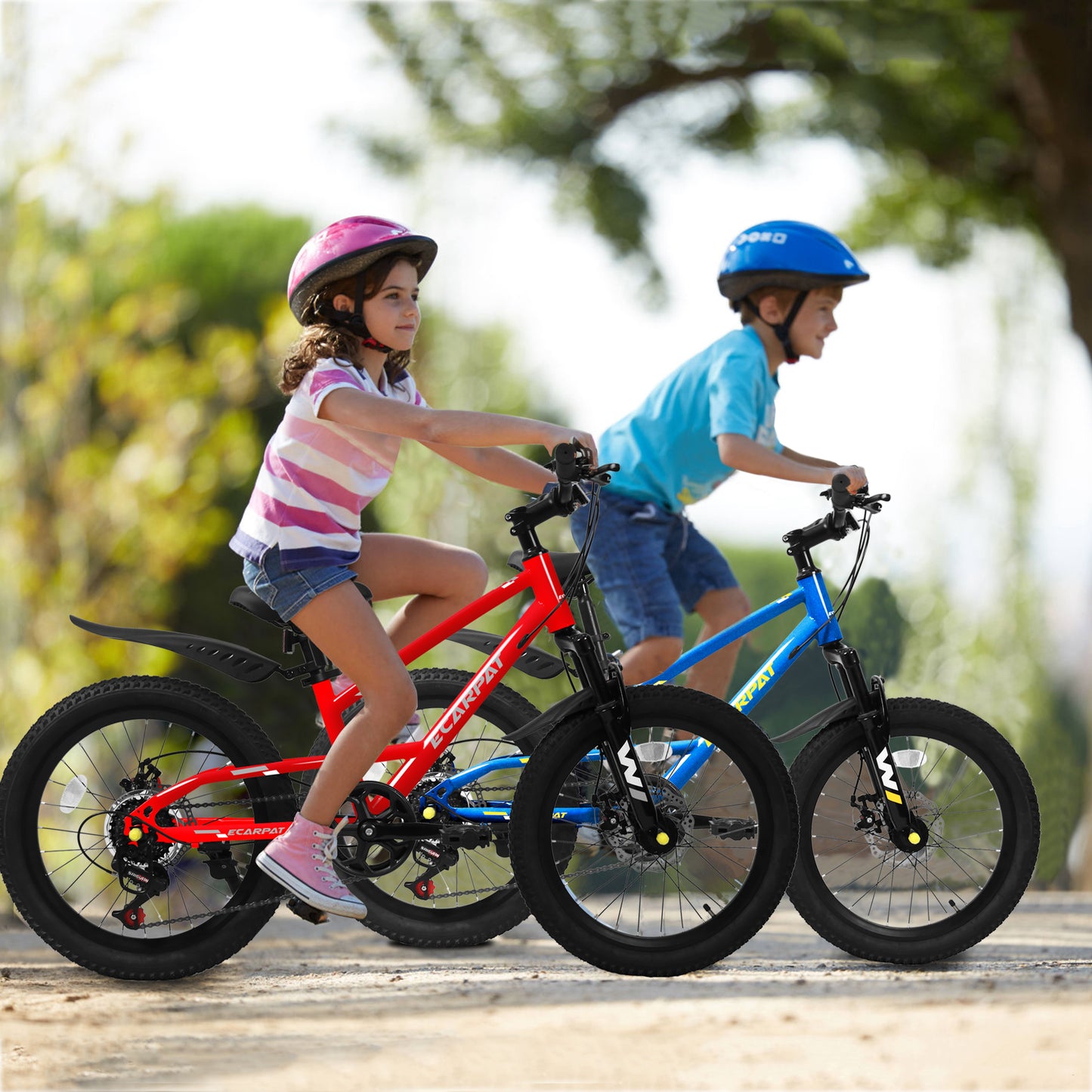 A20184 20 Inch Mountain Kids Bike For Boys & Girls, Ages 6-12, 7-Speed With Front Suspension