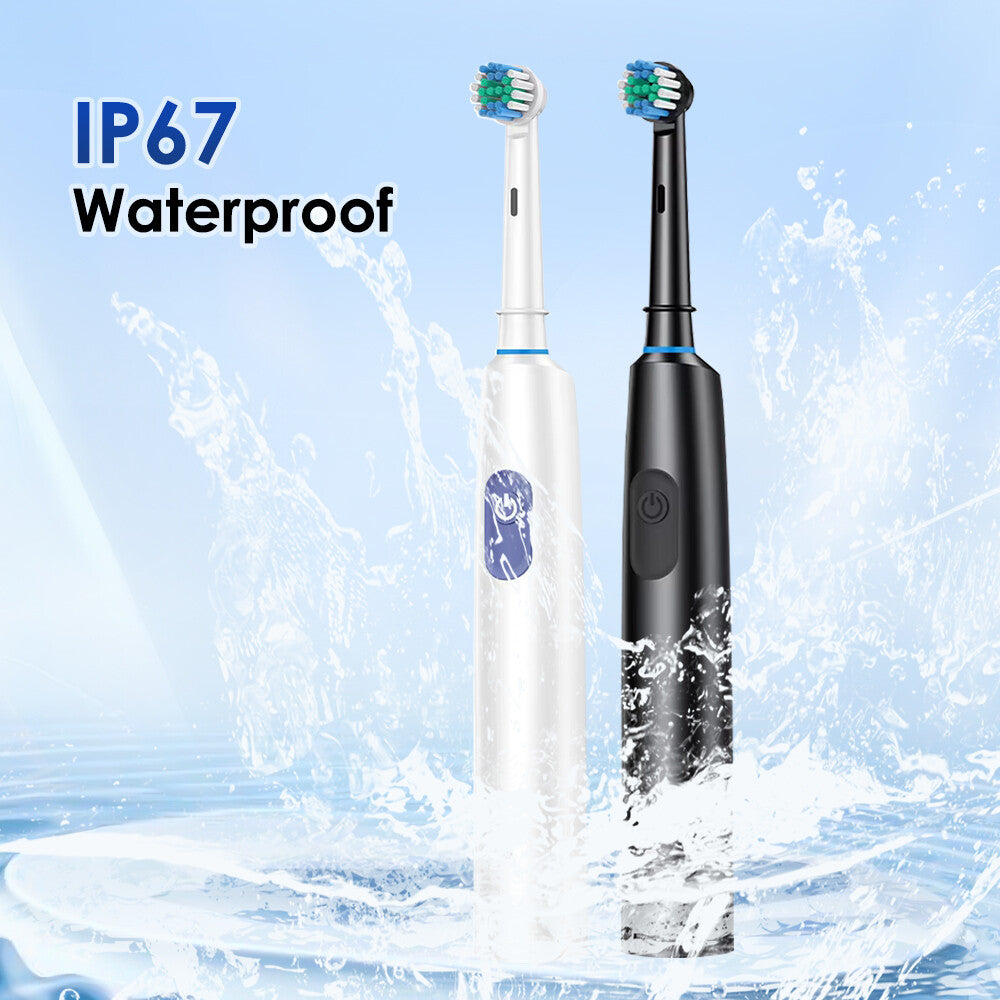 Toothbrush Electric Rechargeable Pro Rotating Brush Heads Timer Modes Usb