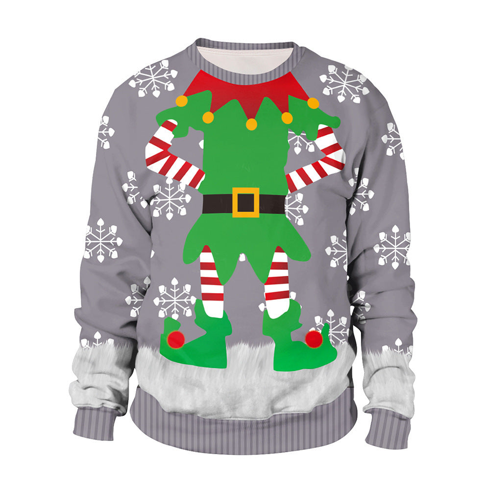 Digital Printed Round Neck Long Sleeve Couple Sweatshirt