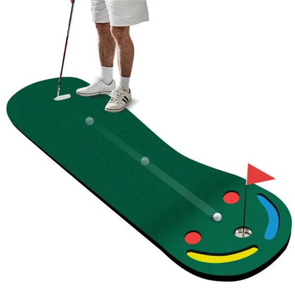 9.8ftx3ft Par 3 Golf Putting Green - Kidney-Shaped, True-Roll Surface, Green PVE Material