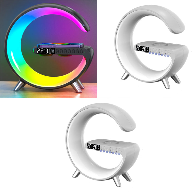 (Copy) New Intelligent G Shaped LED Lamp Bluetooth Speake Wireless Charger Atmosphere Lamp App Control For Bedroom Home Decor