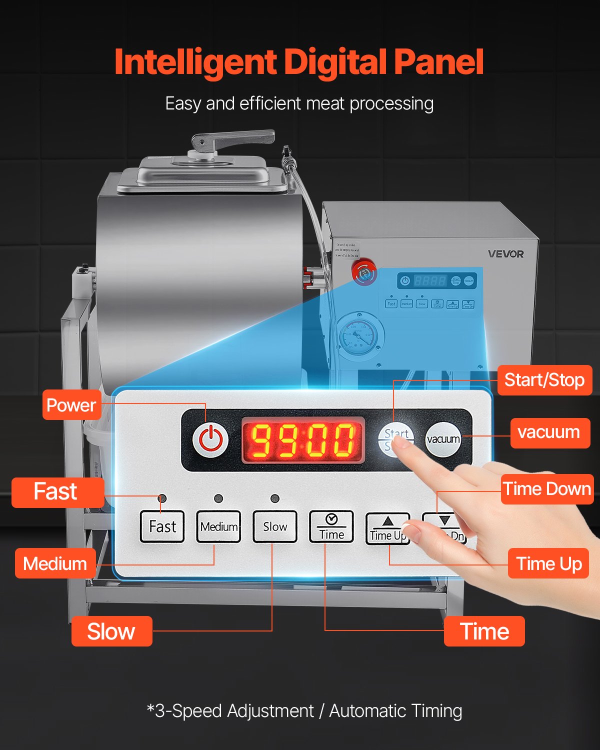 Vacuum Meat Tumbler Marinator Machine 40L For Chicken Steak Fish Commercial Use