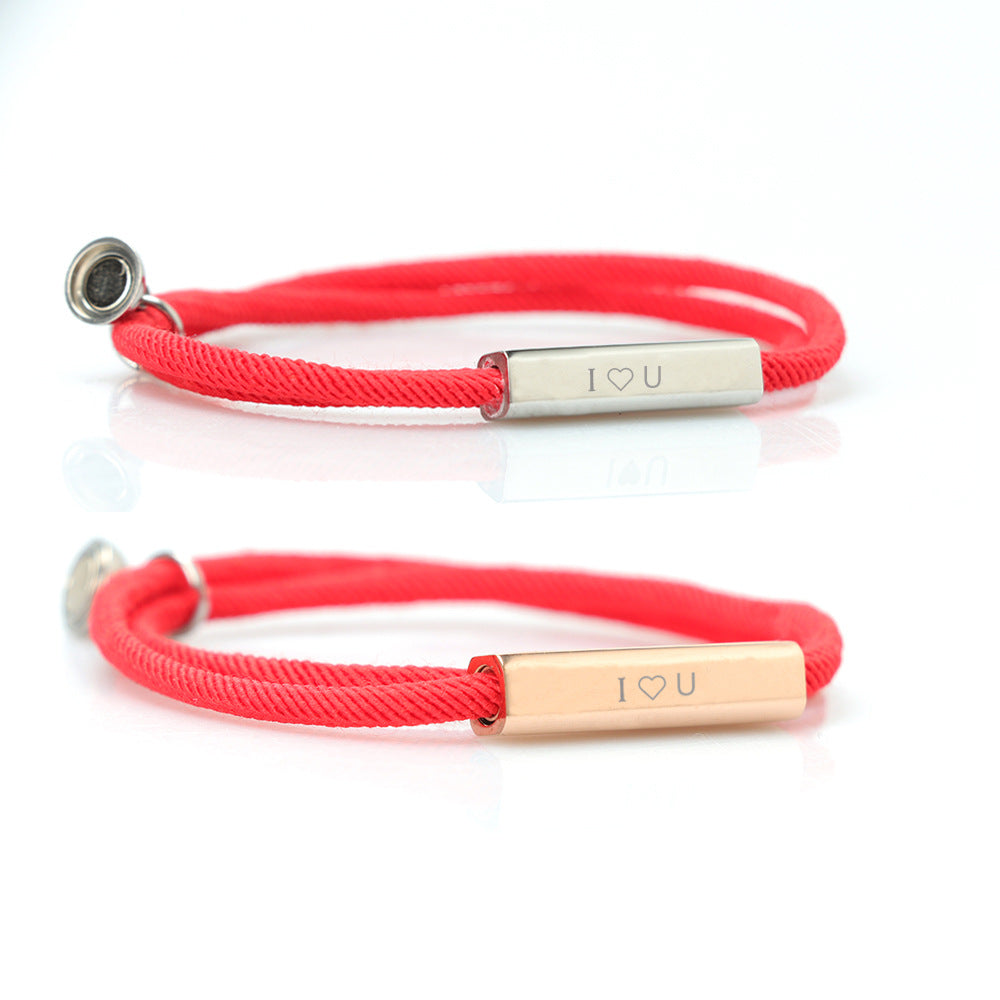 Stainless Steel Magnet Attractive Couple Bracelet Pair