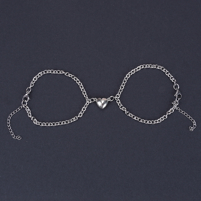 Heart-shape Lock Suction Couple Combination Bracelet