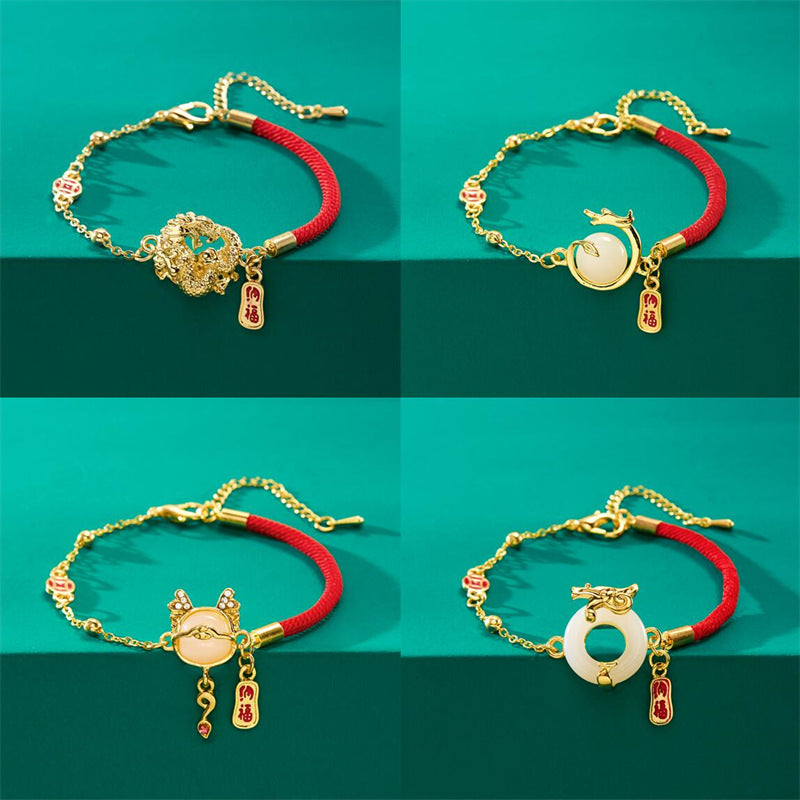 Zodiac Dragon Style Exaggerated And Personalized Trendy Alloy Bracelet