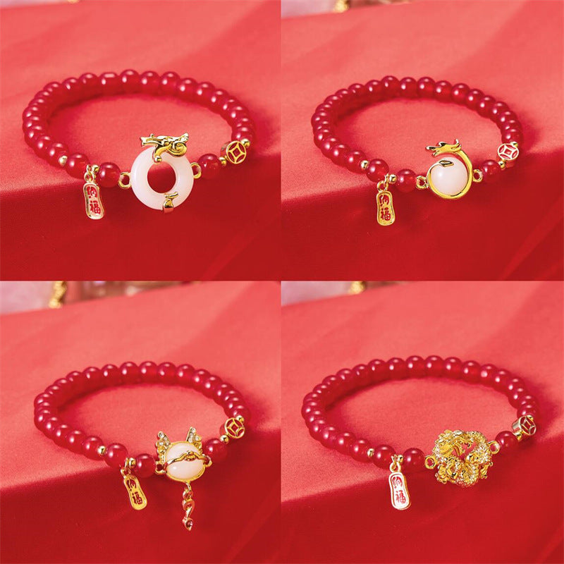 Zodiac Dragon Style Exaggerated And Personalized Trendy Alloy Bracelet