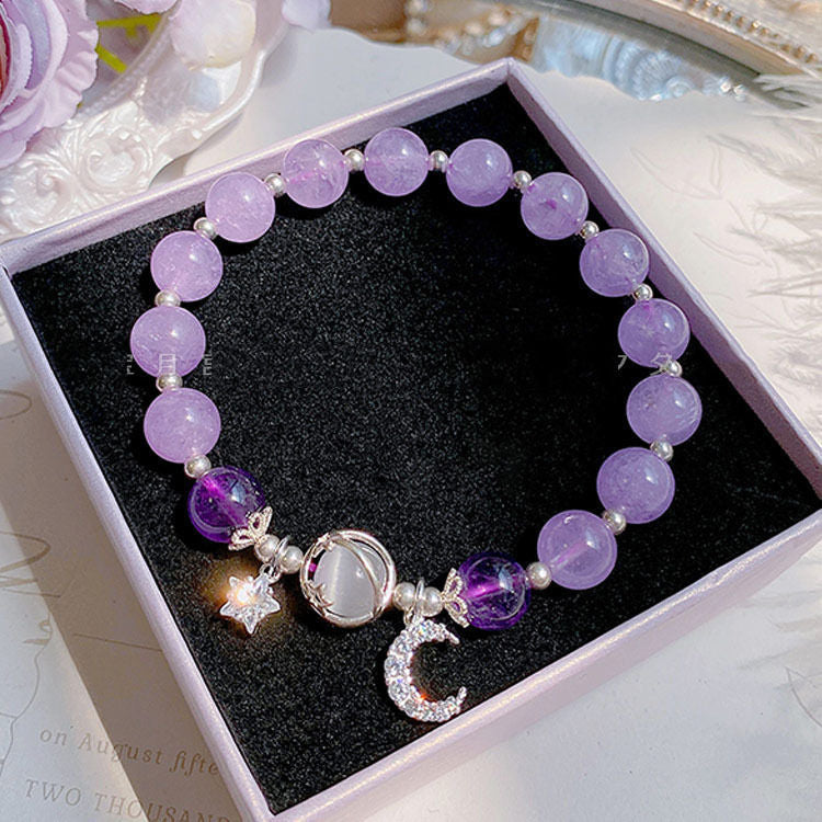 Lavender Opal Bracelet Female Special-interest Design Gray Moonlight