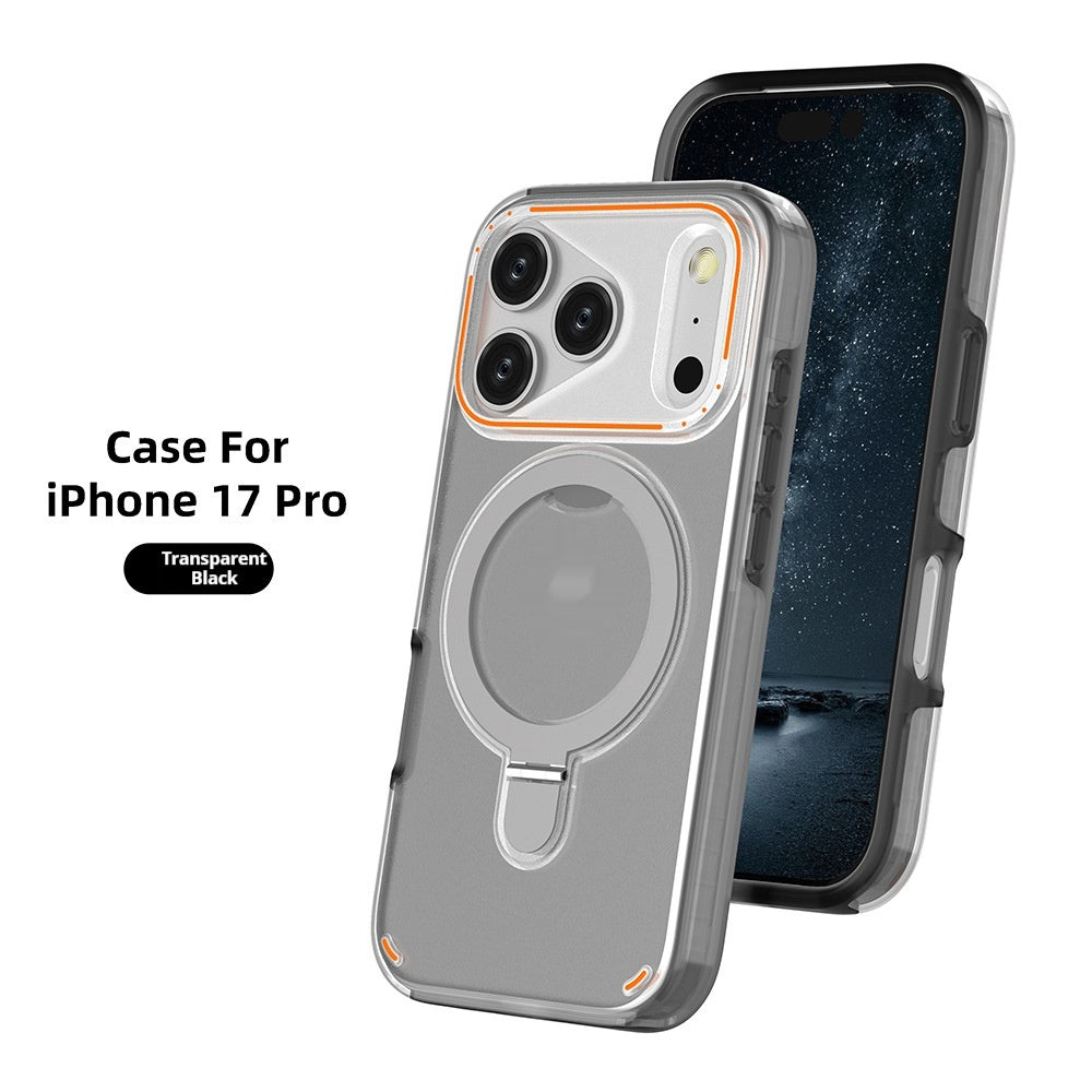 360 Rotation Stand Holder Magnetic Matte Phone Case For I-Phone 17 Pro 17 Max Plus Shockproof Protection Cover Shell