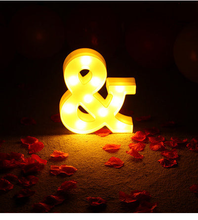Luminous LED Letter Number Night Light English Alphabet Number Battery Lamp Romantic Wedding Christmas Party Decoration