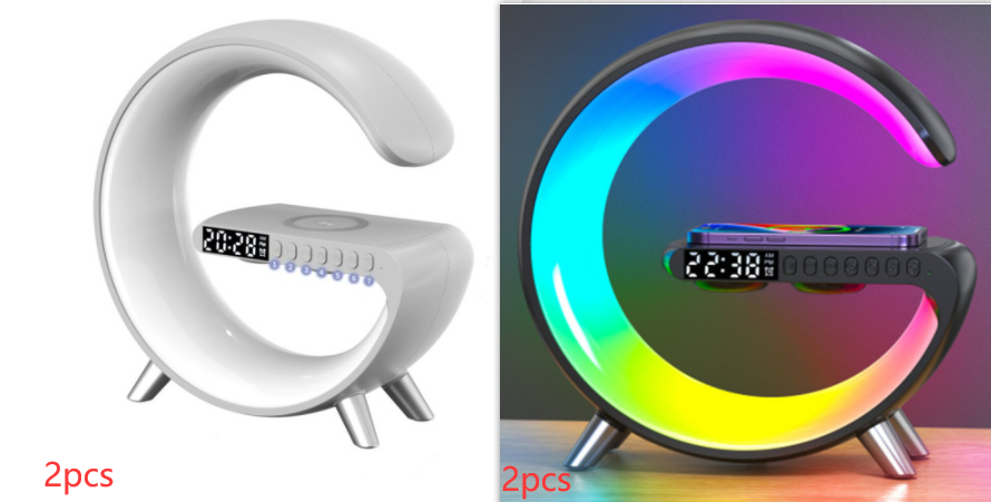 (Copy) New Intelligent G Shaped LED Lamp Bluetooth Speake Wireless Charger Atmosphere Lamp App Control For Bedroom Home Decor