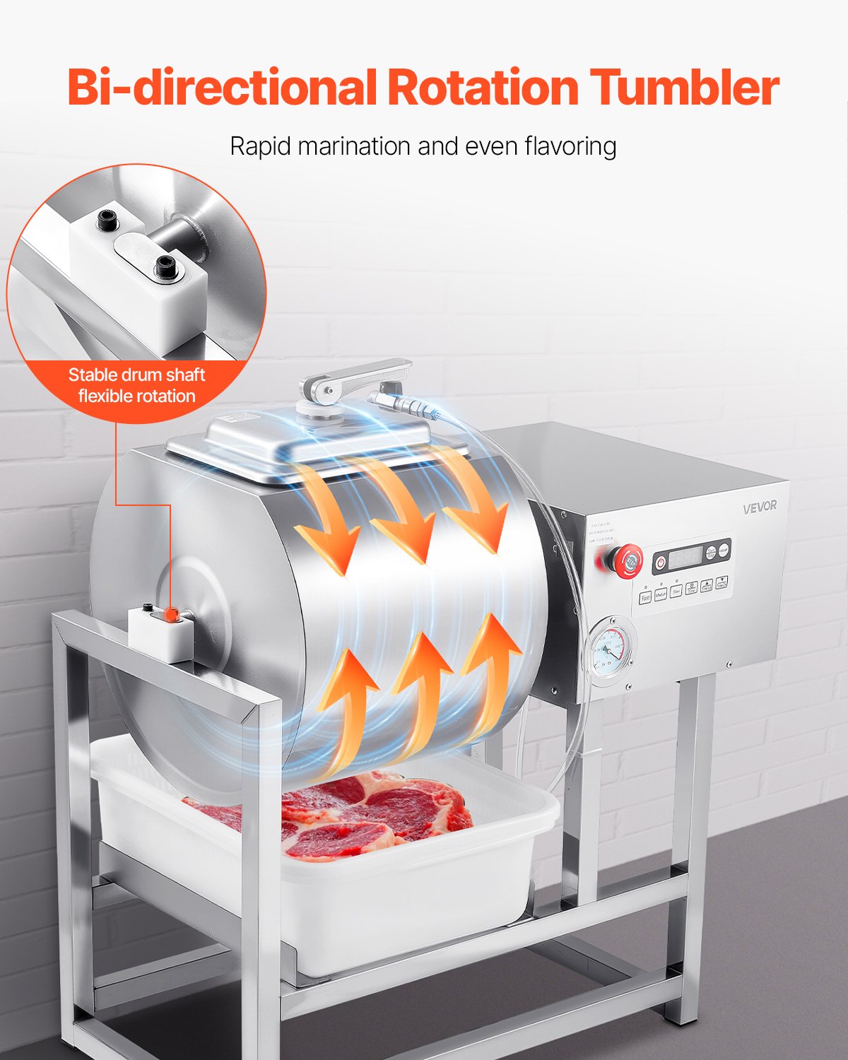 Vacuum Meat Tumbler Marinator Machine 40L For Chicken Steak Fish Commercial Use