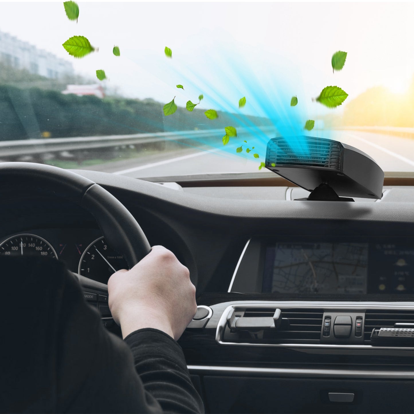 24V 180W OR 12V 150W Portable Car Heater Heating Fan 2 In 1 Defroster Defogger Demister Windshield Heater Automotive Cooling Fan With 360 Degree Rotating Base