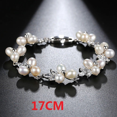 Freshwater Pearl Bracelet Women's Light Luxury Copper Inlaid 3A Zircon