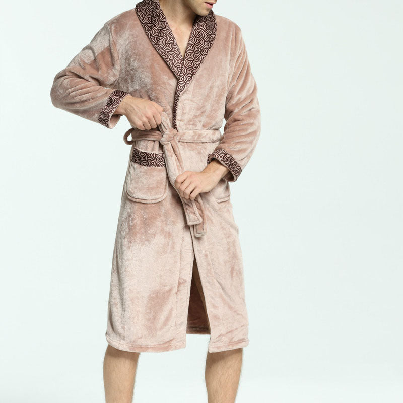 Men's Soft Flannel Coral Fleece Nightgown