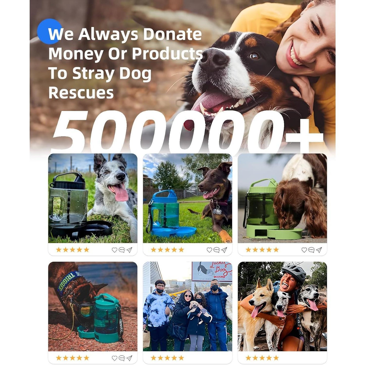 Lassot Portable Pull-out Water Bowl For Dogs, Large Capacity, Perfect For Camping, Hiking, Beach Trips, Road Trips, And Park Walks.