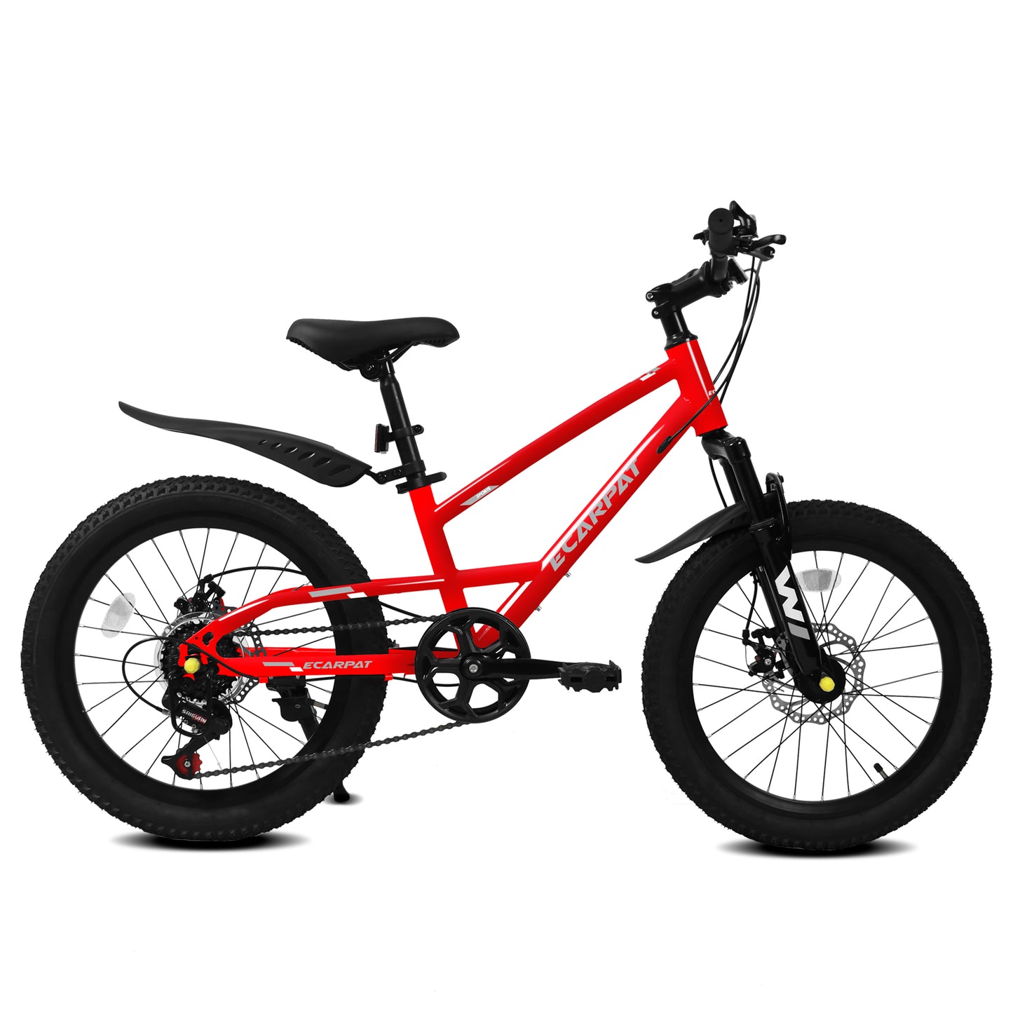A20184 20 Inch Mountain Kids Bike For Boys & Girls, Ages 6-12, 7-Speed With Front Suspension